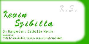 kevin szibilla business card